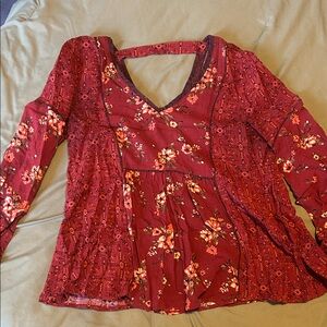 Floral Red Women's Top